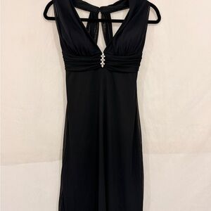 Betsy & Adam Black Backless Dress